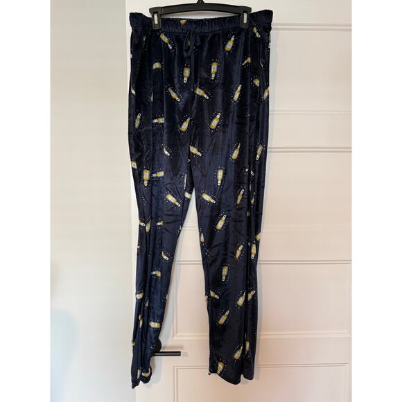 Penguin Beer Bottle Fleece Pajama Pants- size XL - Picture 1 of 5